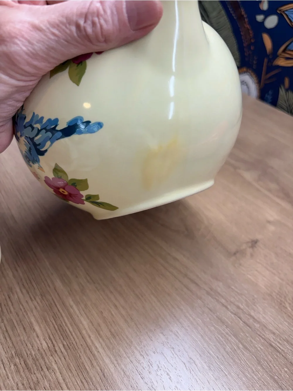 Vtg Songbird Garden By Rosie B Farmer Floral Teapot 5 Cup - Cream Excellent